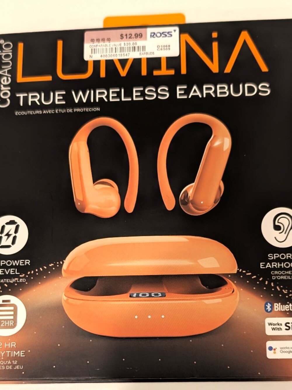 CoreAudio Lumina True Wireless Sport Earbuds - Orange (CATW-1044-OR) NIB 🎧